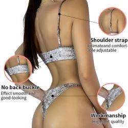 Triangle Velvet Snake Skin Bikini